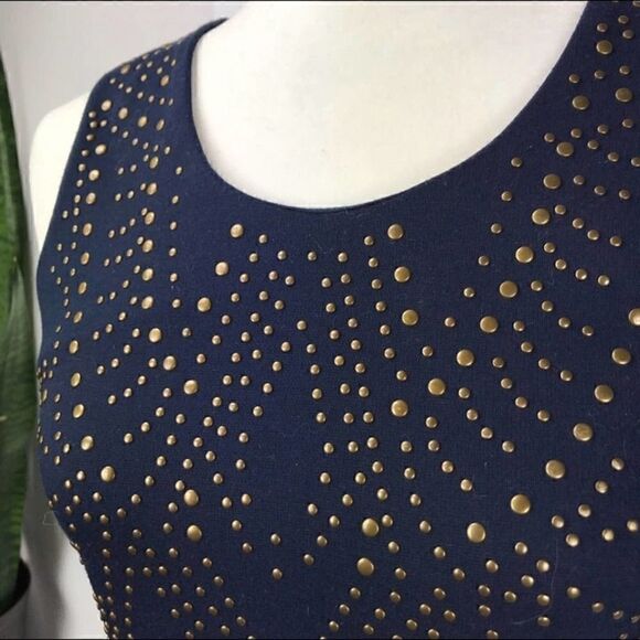 NICOLE MILLER Artelier Small Metal Stud Dress | Knee length sheath - Picture 2 of 13